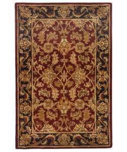   Heritage Kashan Burgundy/ Black Wool Rug (4 x 6)  