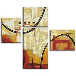 Hand painted Abstract Art 4 piece Canvas Set  Overstock