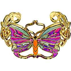 Pewter Art Nouveau Butterfly Bracelet  Overstock