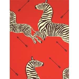  Scalamandre Zebras   Masai Red Wallpaper