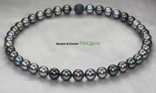 10.00+mm Round Multi Color Tahitian Pearl Necklace  