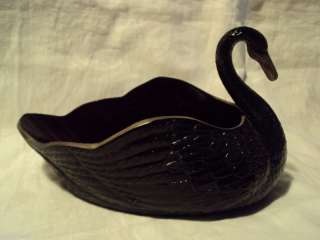 Antique BLACK Pressed Amythest GLASS SWAN LE SMITH USA  