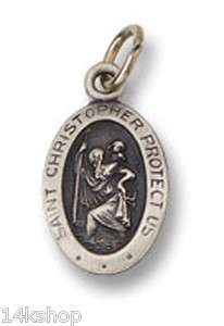   Baby Vintage Sterling Silver Saint St St. Christopher Medal Charm