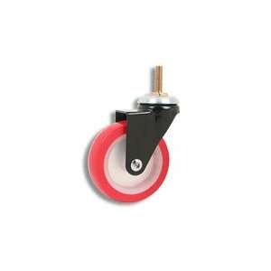 Cool Casters   Classic Caster, Red Wheel, Black Yoke, Threaded Stem No 