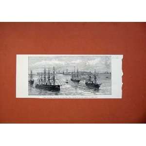 1878 Indian Transport Ships Suez Canal Bengal Oriflamme  