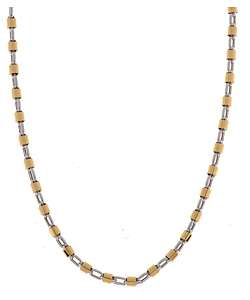 14k Two tone Gold 22 inch 4 mm Bullet Necklace  