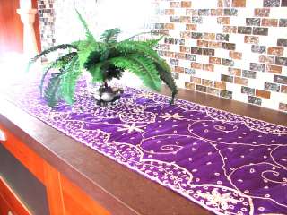 SARII BEADED TABLE RUNNER 16X72 MORE COLORS AVAIL.  