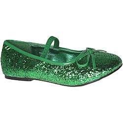 Pleaser Girls Green Glitter Bow tie Ballet Flats  Overstock