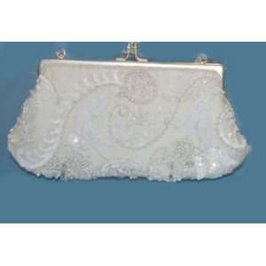  Ivory and White Wave Beaded Bridal Purse Beauty