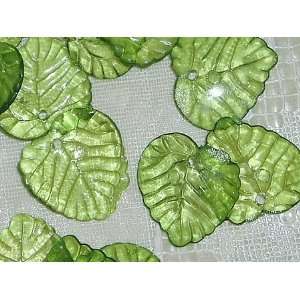  Sheer Green Aspen Leaf Beads Arts, Crafts & Sewing