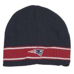 New England Patriots Striped Beanie Stocking Hat  Overstock