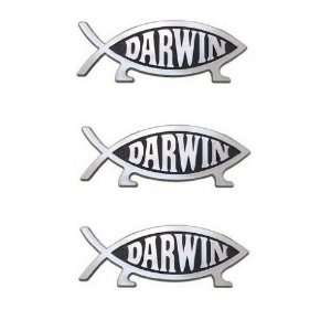  Darwin Fish Car Emblem 3 pack 