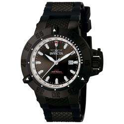 Invicta Mens Subaqua/Noma III Black Polyurethane GMT Watch 