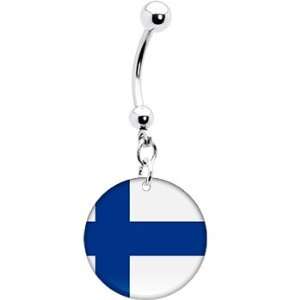 Finland Flag Belly Ring