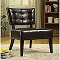 Charlotte Brown Faux Leather Armless Occasional Chair  Overstock