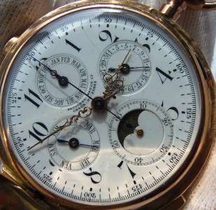   Gold Chronometer Chronograph REPEATER Calendar Moonphase watch  