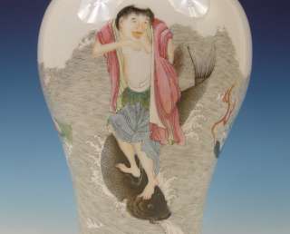 Amazing Chinese Porcelain Vase Figures Republic Ca. 1920  