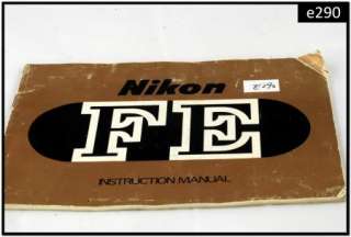 of Nikon user instruction manual FE FE2 FM FM2 FM2n EM FG F3 F3hp F2 