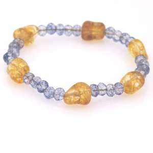  Golden and Blue Crystal Nuget Bracelet CoolStyles 