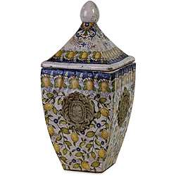 Handcrafted Argento Toscano Lemon Tree Canister  