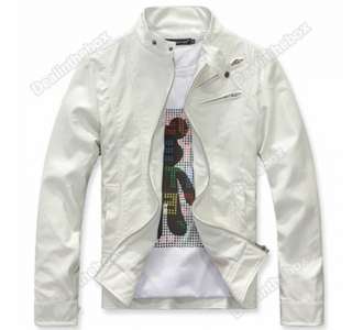  Slim Fit PU Leather Coat Jacket 3 SIZE 3 Color Black Brown White Good