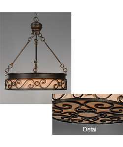 Large Metal and Fabric Chandelier  
