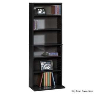 DVD CD Storage Tower Bookcase Shelf Organizer, Black   