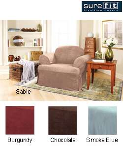 Sure Fit Smooth Suede T cushion Chair Slipcover  Overstock