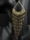 teardrop gold plated chain dangle earring bead fashion  