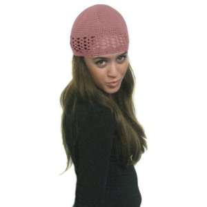  Pink Womens Kufi Crochet Knit Hat: Home & Kitchen