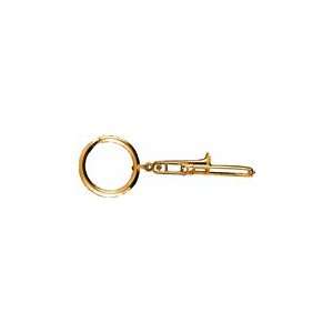  Trombone Key Chain   24k Gold Plated Musical Instruments