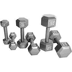 CAP Barbell 5 50 pound Cast Iron Hex Dumbbell Set  Overstock