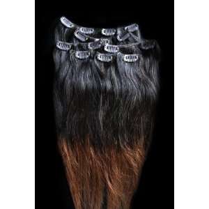  24 100% REMY Human OMBRE Hair Extensions 7Pcs Clip in 