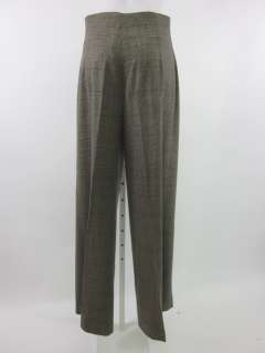 INCOTEX Brown Glen Plaid High Rise Wool Dress Pants 44  