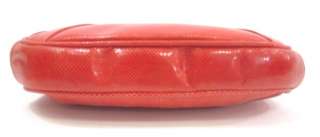 SUSAN GAIL Red Snake Skin Flap Closure Clutch Handbag  