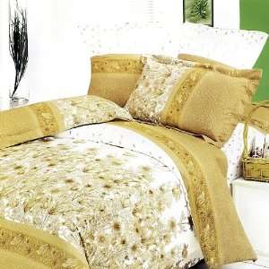  Blancho Bedding, Field of Blossoms, 4PC Duvet Cover Set 