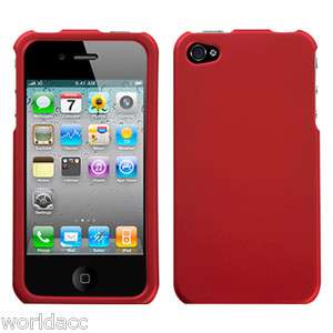 Apple iPhone 4 4S AT&T Verizon Sprint Hard Case Snap Cover Red 