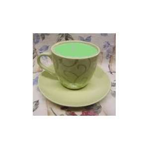   Soy Candle   Crisp Green Apple   In Decorative Tea Cup