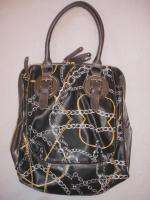 NICOLE LEE Chains Zippers Large Tote Bag Purse NWOT  