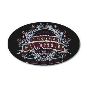   Oval Wall Vinyl Sticker Genuine Cowgirl Love To Ride 