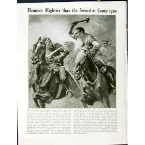  1915 WORLD WAR SOLDIERS BATTLE SWORD HAMMER COMPIEGNE 
