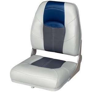   Off Series High Back Folding Boat Seat, GR CH BLK: Sports & Outdoors