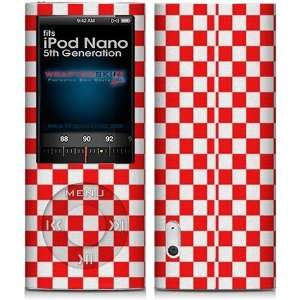 iPod Nano 5G Skin Checkered Canvas Red and White Skin and 