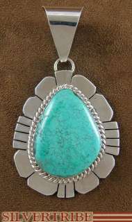 American Indian Navajo Jewelry Silver Turquoise Pendant  