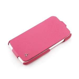  HTC One X Flip Down Fold Premium Pink Leather Phone Case 