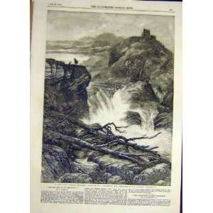  1858 Mountain Torrent Morning Creswick Old Print
