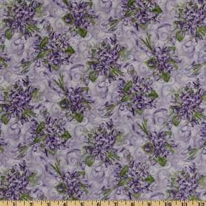   Violet Wishes Bouquet Violet Fabric By The Yard Arts, Crafts & Sewing
