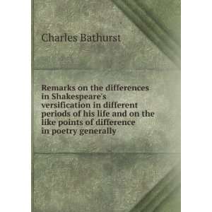  like points of difference in poetry generally: Charles Bathurst: Books