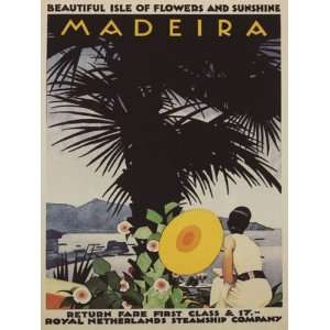   MADEIRA TOURISM PORTUGAL SMALL VINTAGE POSTER REPRO