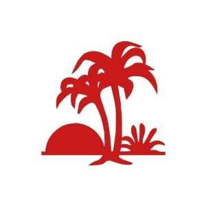  Palm Trees small 3 Tall RED vinyl window decal sticker 
